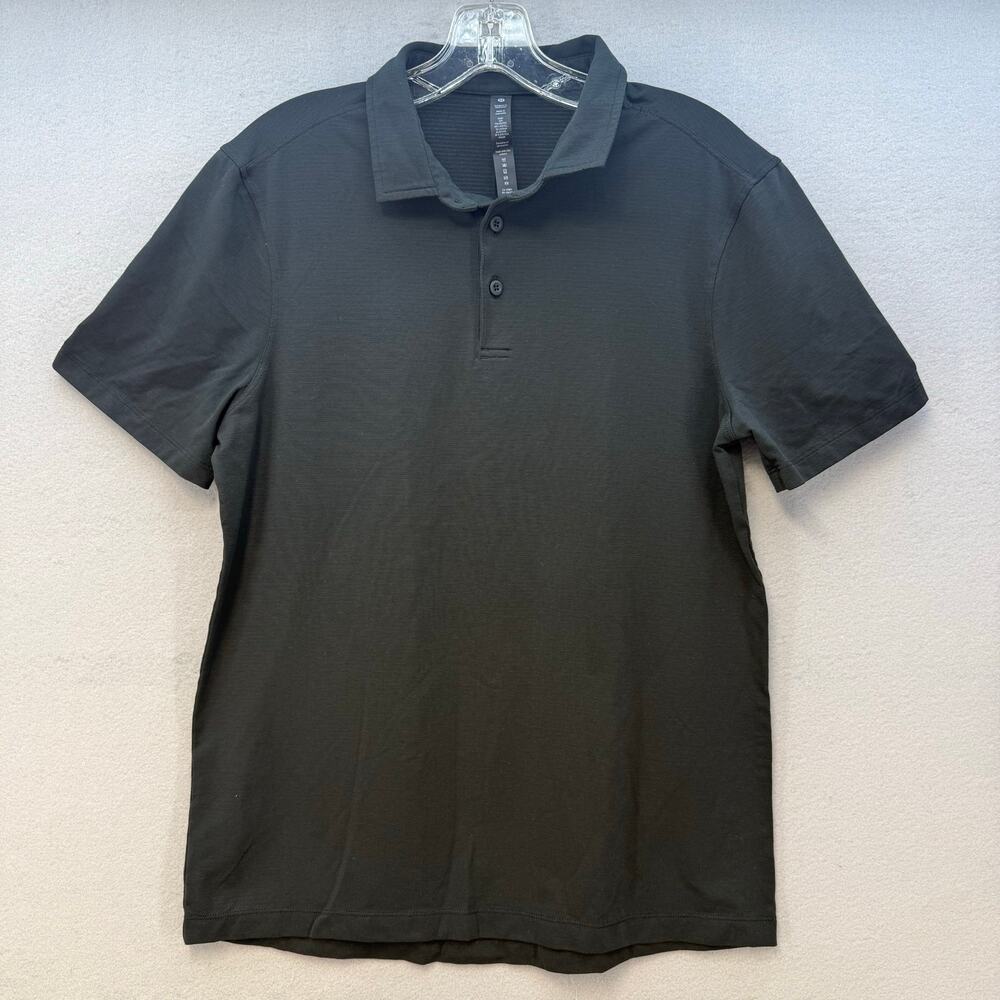 Lululemon Polo Shirt Women's M Black And Gold Athleisure Preppy Casual